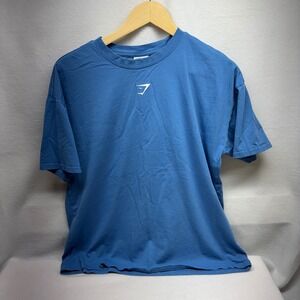 Gymshark Men Blue Short Sleeve Logo T-Shirt Size S